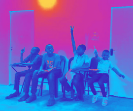 Students participating in discussion